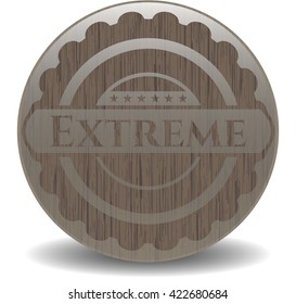 Extreme vintage wooden emblem