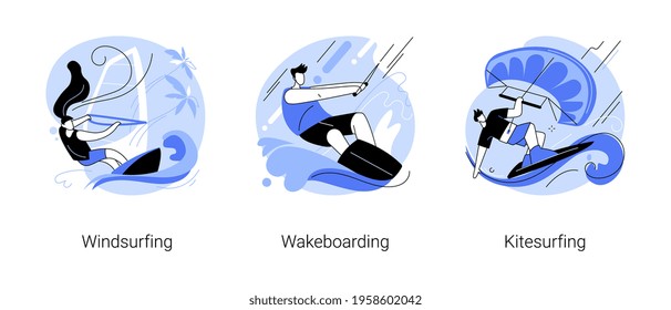 Extreme water fun abstract concept vector illustrations.