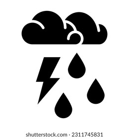 Extreme Weather Vector Glyph Icon For Personal And Commercial Use.
