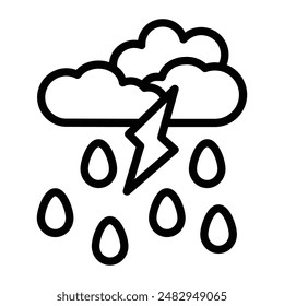 Extreme Weather Vector Line Icon Design