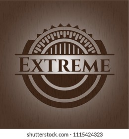 Extreme wooden emblem. Retro