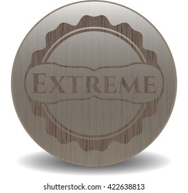 Extreme wooden emblem. Retro