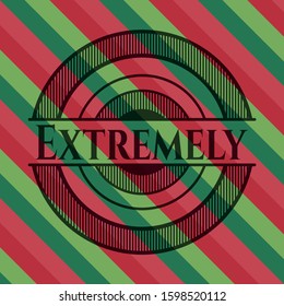 Extremely christmas badge background. Vector Illustration. Detailed.
