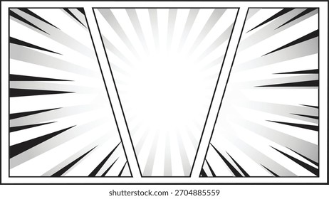 Painel de raios de sol extremamente detalhado do estouro cômico - ilustração do vetor da moldura da ação do mangá dinâmico