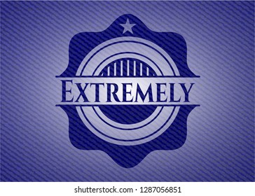 Extremely emblem with jean high quality background