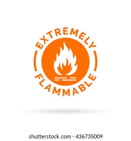 Extremely flammable icon. Fire hazard sign. Caution fire symbol. Vector illustration.