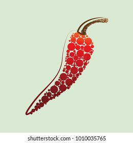  Extremely hot red chilli pepper placed on white background