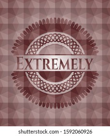 Extremely red seamless emblem with geometric pattern.