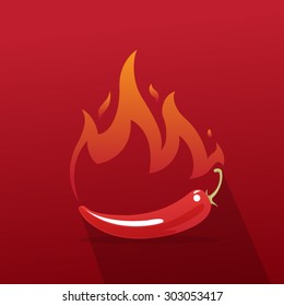 Extremely super hot red chili ,Vector