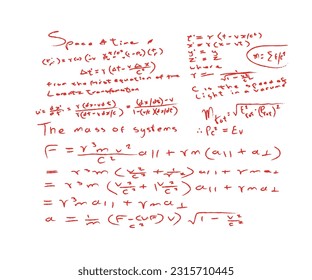 Una pizarra extremadamente desordenada con fórmula matemática.