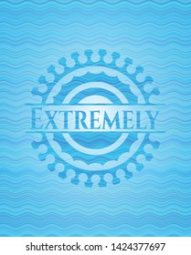 Extremely water concept badge background. Vector Illustration. Detailed.