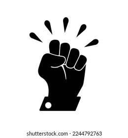 Extremism, hand, putsch icon. Black vector graphics.