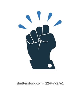Extremism, hand, putsch icon. Glyph style vector EPS.