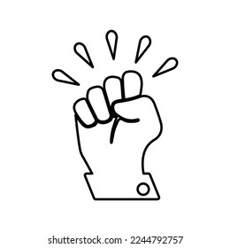 Extremism, hand, putsch line icon. Outline vector.