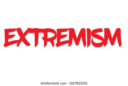 Extremism stamp. Typographic label, stamp or logo