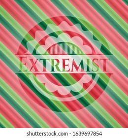 Extremist christmas badge background. Vector Illustration. Detailed.