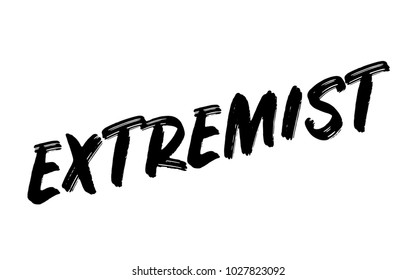 Extremist stamp. Typographic label, stamp or logo