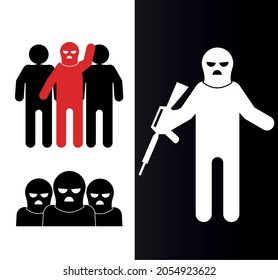 extremist and terrorism pictogram set