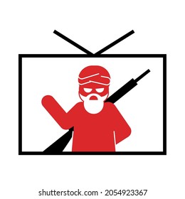 Extremisten in TV-Nachricht, Symbol