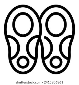 Extremity shoe insoles icon outline vector. Bone heel. Dark deformed foot