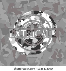 Extricate on grey camouflage pattern