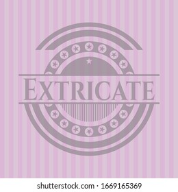 Extricate pink emblem. Vector Illustration. Detailed.
