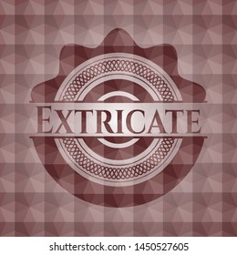 Extricate red seamless geometric pattern emblem. Seamless.