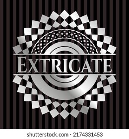 Extricate silvery shiny badge. Vector Illustration. Mosaic. 