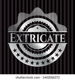 Extricate silvery shiny emblem. Vector Illustration. Mosaic.
