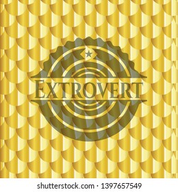 Extrovert gold emblem. Scales pattern. Vector Illustration. Detailed.