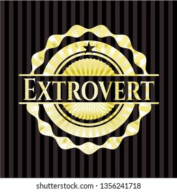 Extrovert golden emblem or badge