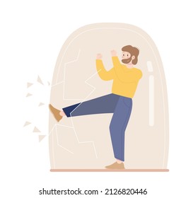 Extrovert individuality. Extraversion character enjoying communication with people. Active temperament, easy social connection and comfort. Flat vector illustration