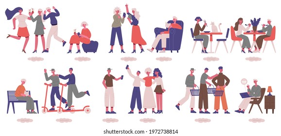 Extrovert and introvert characters. Sociable and psychological people vector illustration set. Active and calm men and women characters. Psychology behavior comfort for character personality
