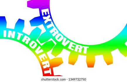 Extrovert and introvert. Mechanism of gears. Communication concept in industrial design. Modern brochure design template