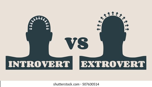 extrovert and introvert metaphor. Image relative to human psychology