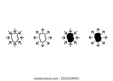 Extrovert and introvert vector icons on white background