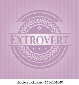 Extrovert pink emblem. Vintage. Vector Illustration. Detailed.