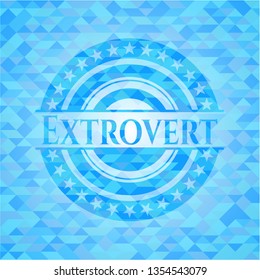 Extrovert realistic light blue mosaic emblem