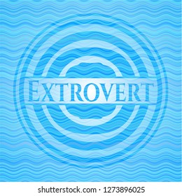 Extrovert water representation emblem background.