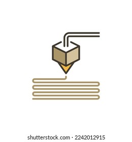 Extruder para el vector de impresión 3D Desarrollo de productos icono coloreado o elemento de logotipo