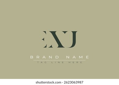 EXU abstract letter logo design. This logo is designed by three abstract letters.