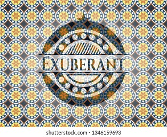 Exuberant arabic style badge. Arabesque decoration.