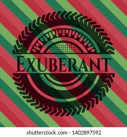 Exuberant christmas colors style badge. Vector Illustration. Detailed.