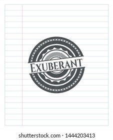 Exuberant emblem draw with pencil effect. Vector Illustration. Detailed.