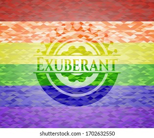 Exuberant lgbt colors emblem. Vector Illustration. Mosaic. 