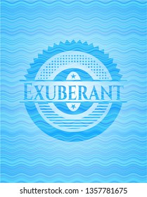 Exuberant light blue water style emblem.