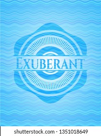 Exuberant light blue water wave style emblem.