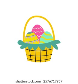 An Exuberantly Colorful and Festive Easter Egg Basket Decoration for Everyone to Enjoy