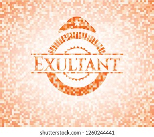 Exultant abstract orange mosaic emblem