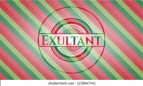 Exultant christmas colors emblem.